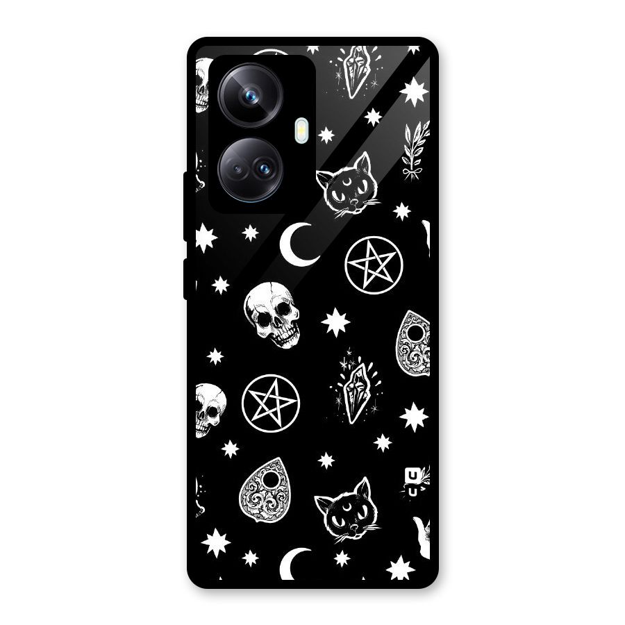 Skull Moon Design Glass Back Case for Realme 10 Pro Plus