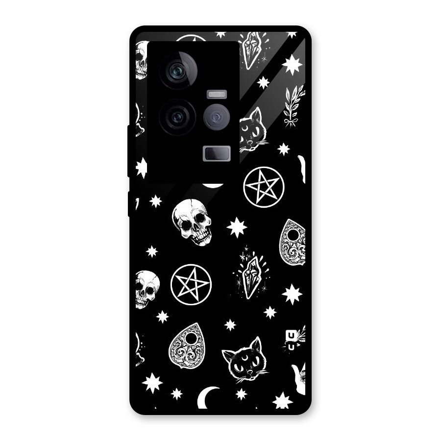 Skull Moon Design Glass Back Case for Vivo iQOO 11 5G