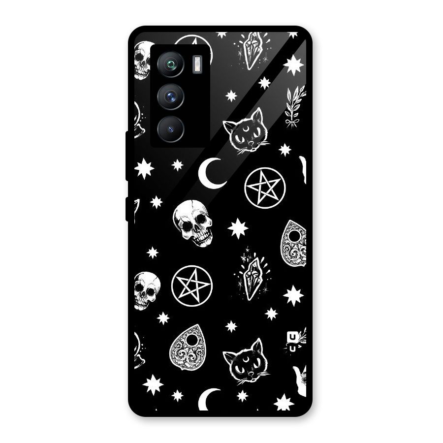 Skull Moon Design Glass Back Case for Vivo iQOO 9 SE