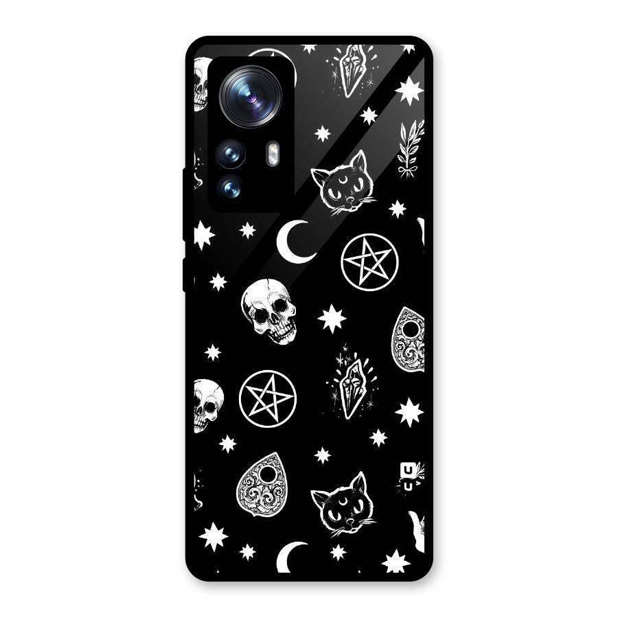 Skull Moon Design Glass Back Case for Xiaomi 12 Pro