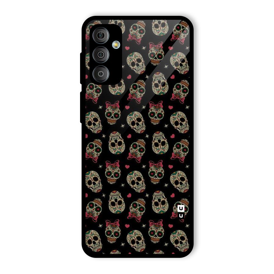 Skull Pattern Glass Back Case for Galaxy F23