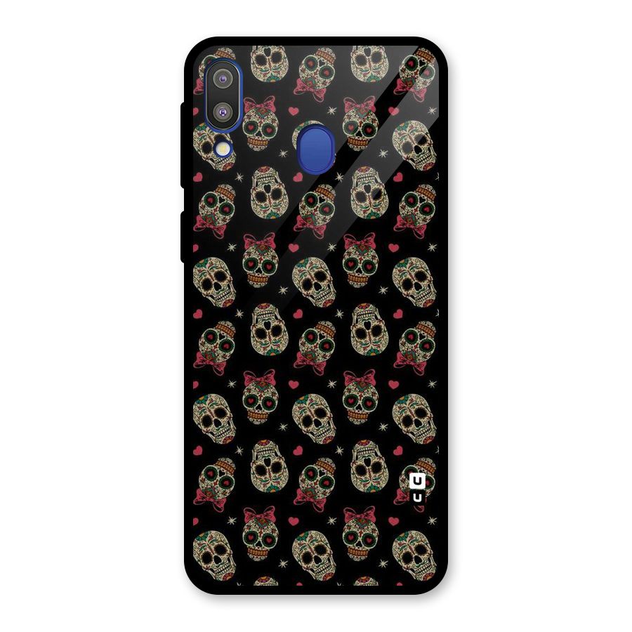 Skull Pattern Glass Back Case for Galaxy M20