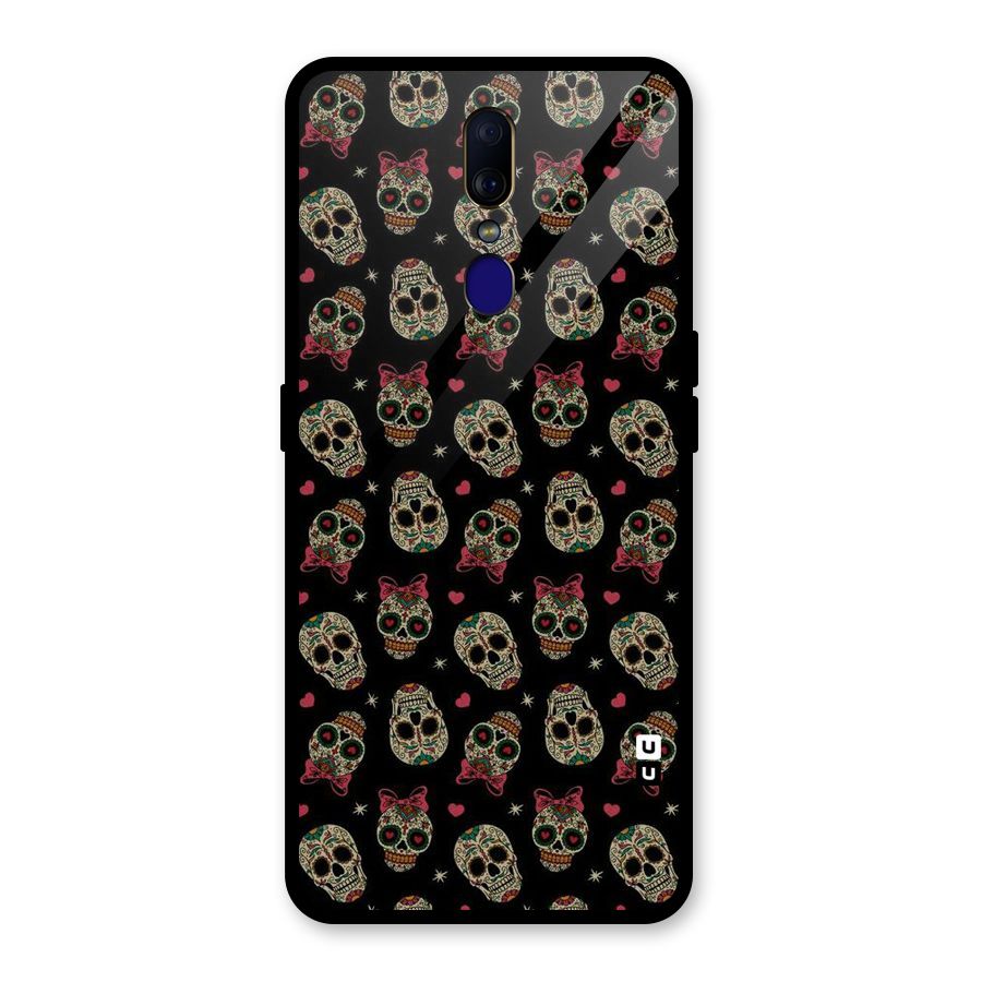 Skull Pattern Glass Back Case for Oppo F11