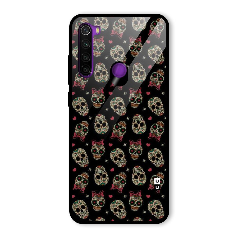 Skull Pattern Glass Back Case for Redmi Note 8