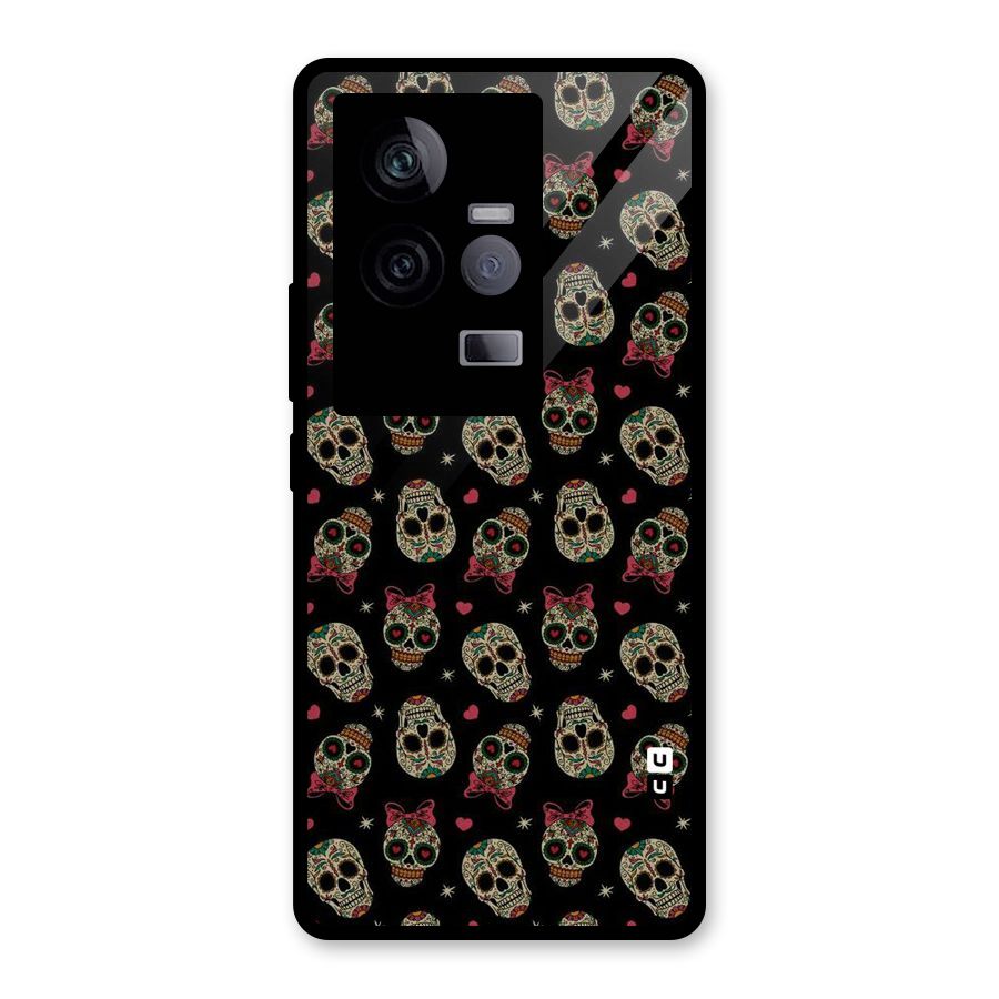 Skull Pattern Glass Back Case for Vivo iQOO 11 5G