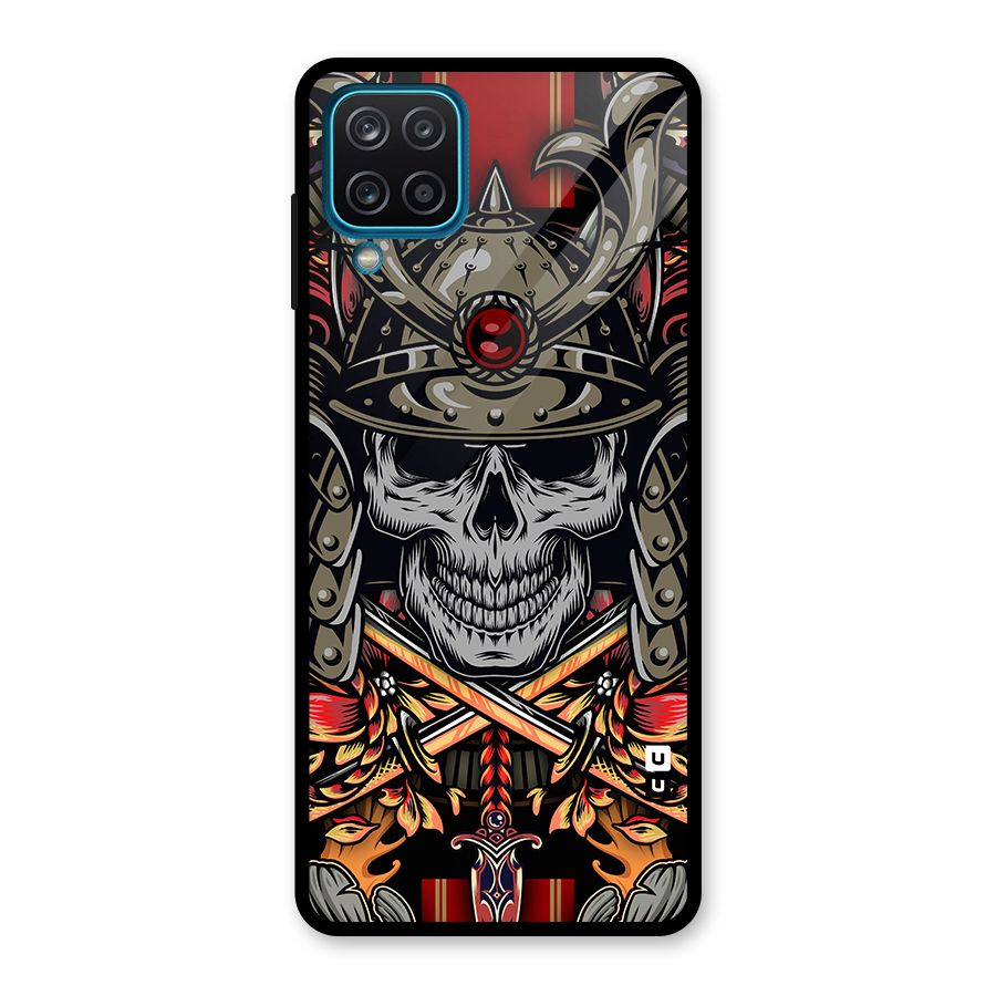 Skull Swords Snakes Glass Back Case for Galaxy A12