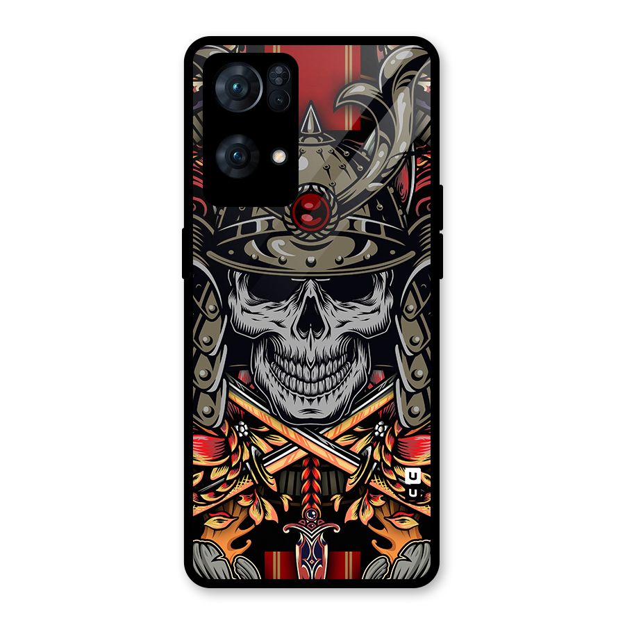 Skull Swords Snakes Glass Back Case for Oppo Reno7 Pro 5G