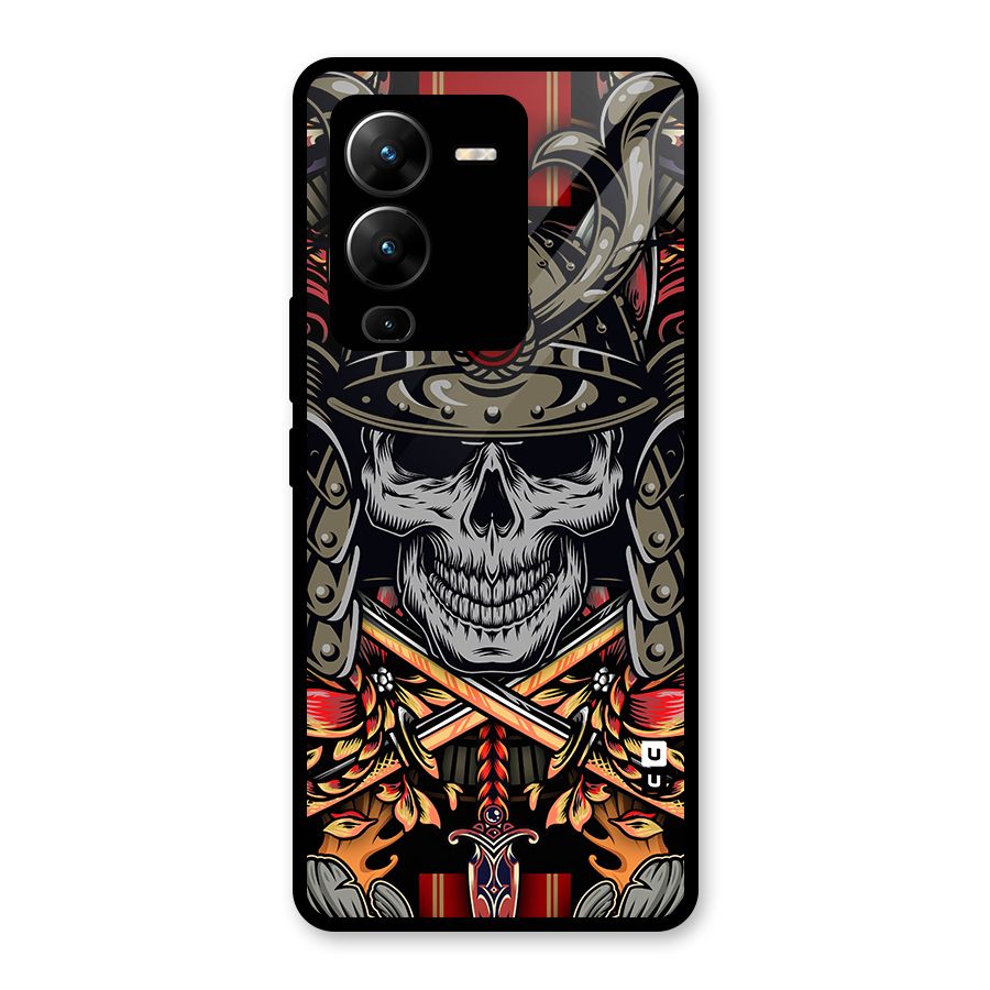 Skull Swords Snakes Glass Back Case for Vivo V25 Pro