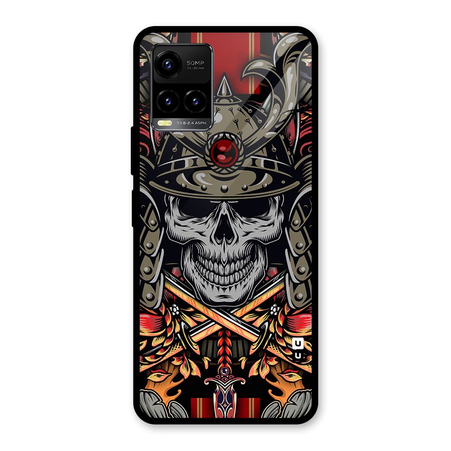 Skull Swords Snakes Glass Back Case for Vivo Y21T
