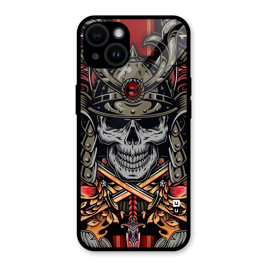 Skull Swords Snakes Glass Back Case for iPhone 14
