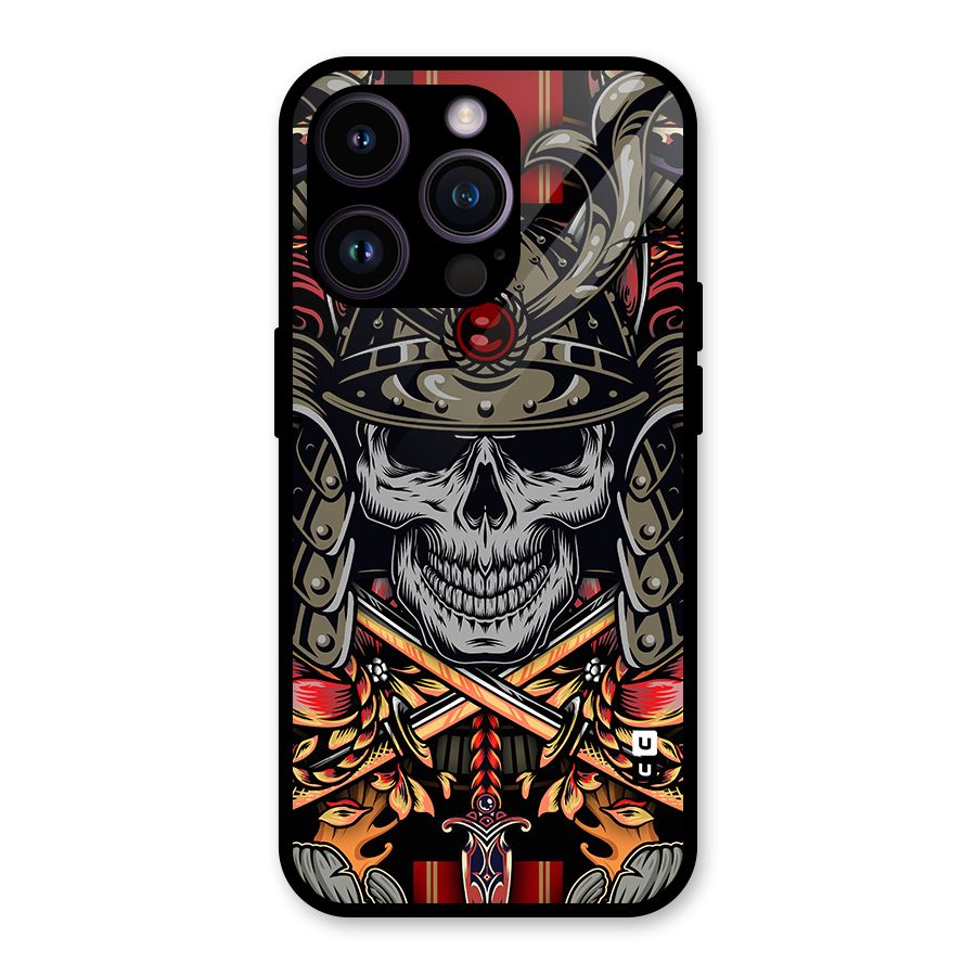 Skull Swords Snakes Glass Back Case for iPhone 14 Pro