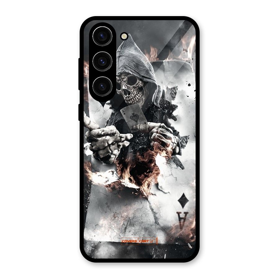 Skull with an Ace Glass Back Case for Galaxy S23 Plus