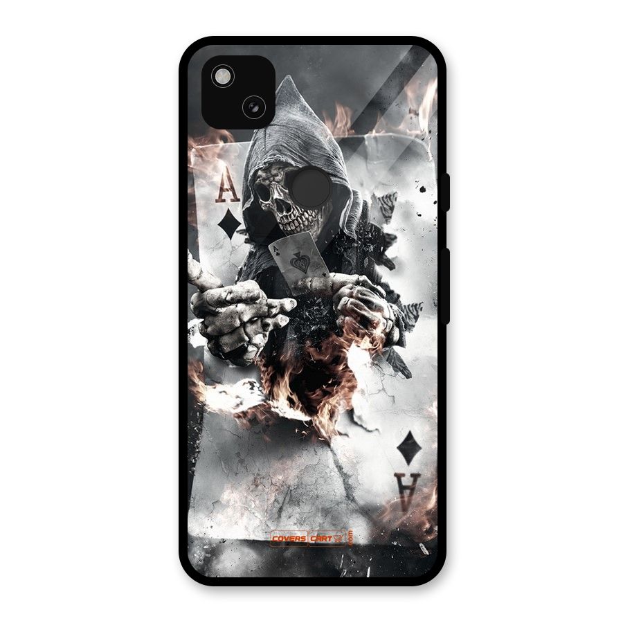 Skull with an Ace Glass Back Case for Google Pixel 4a