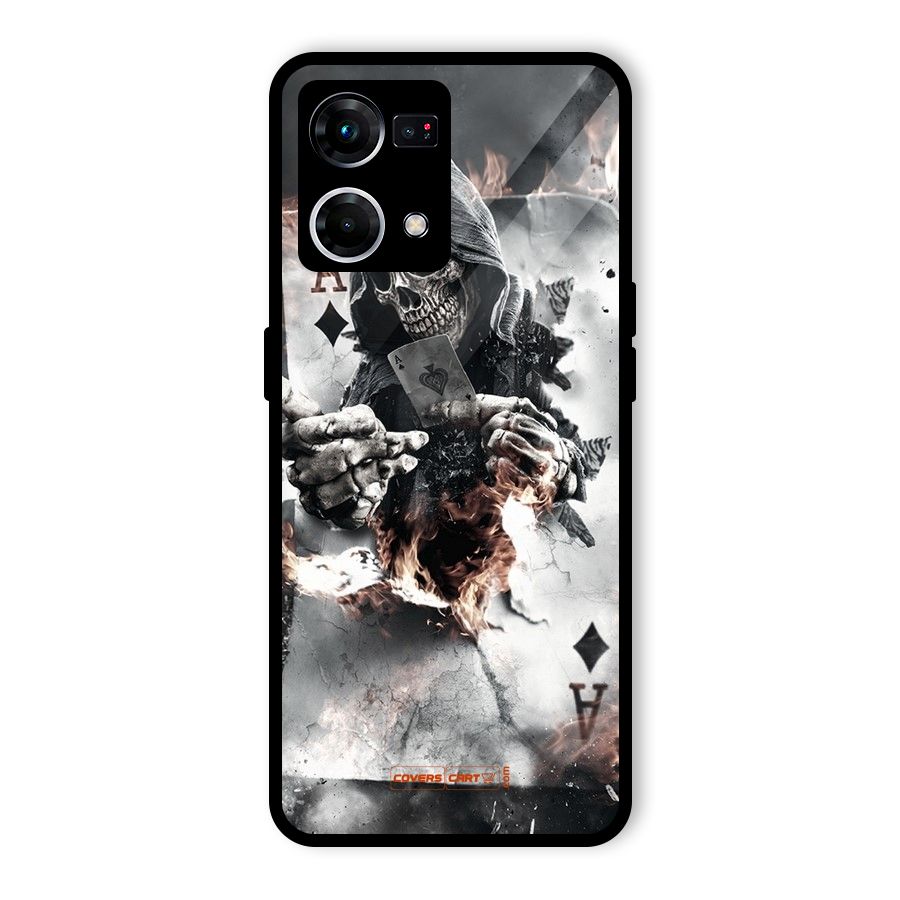 Skull with an Ace Glass Back Case for Oppo F21 Pro 4G