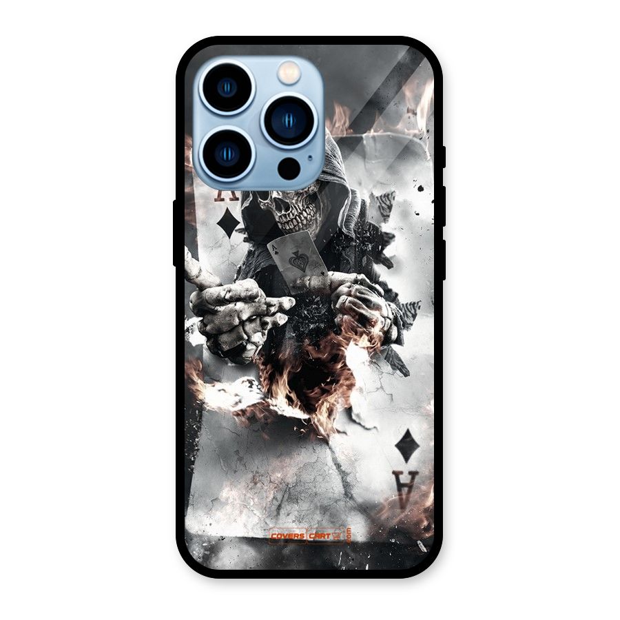 Skull with an Ace Glass Back Case for iPhone 13 Pro