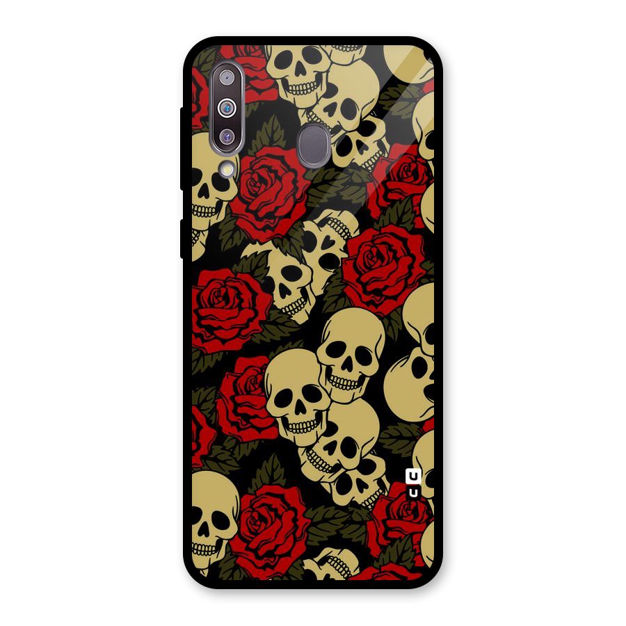 Skulled Roses Glass Back Case for Galaxy M30