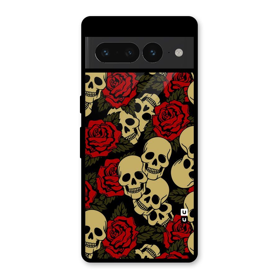 Skulled Roses Glass Back Case for Google Pixel 7 Pro
