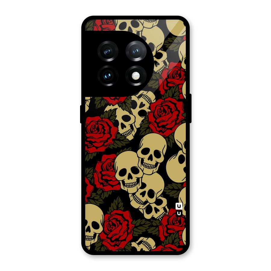 Skulled Roses Glass Back Case for OnePlus 11