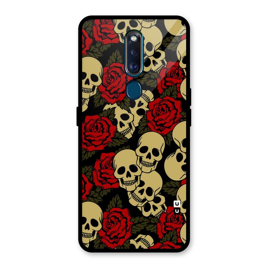 Skulled Roses Glass Back Case for Oppo F11 Pro