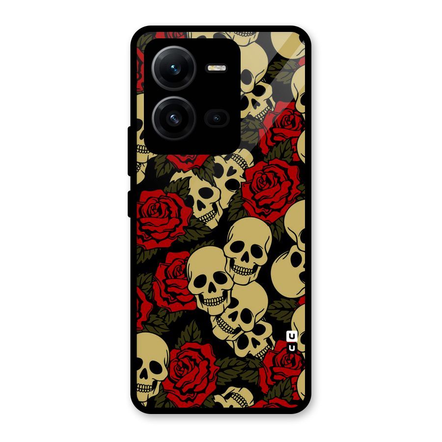 Skulled Roses Glass Back Case for Vivo V25