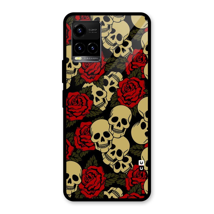 Skulled Roses Glass Back Case for Vivo Y21A
