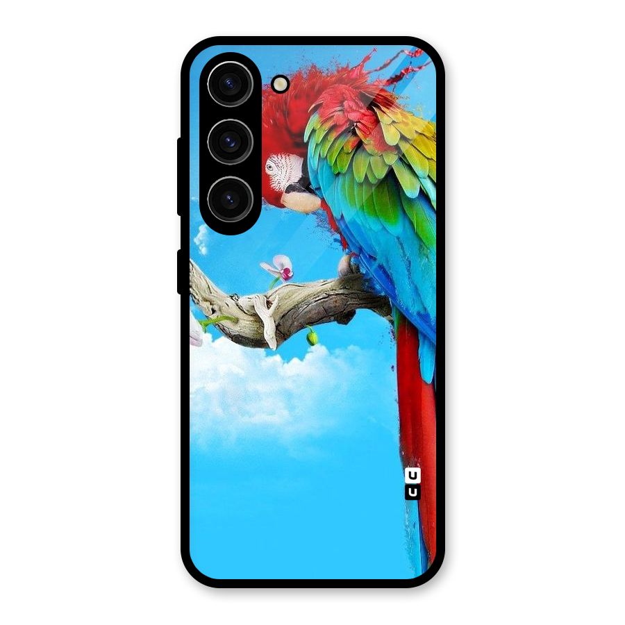 Sky Parrot Glass Back Case for Galaxy S23