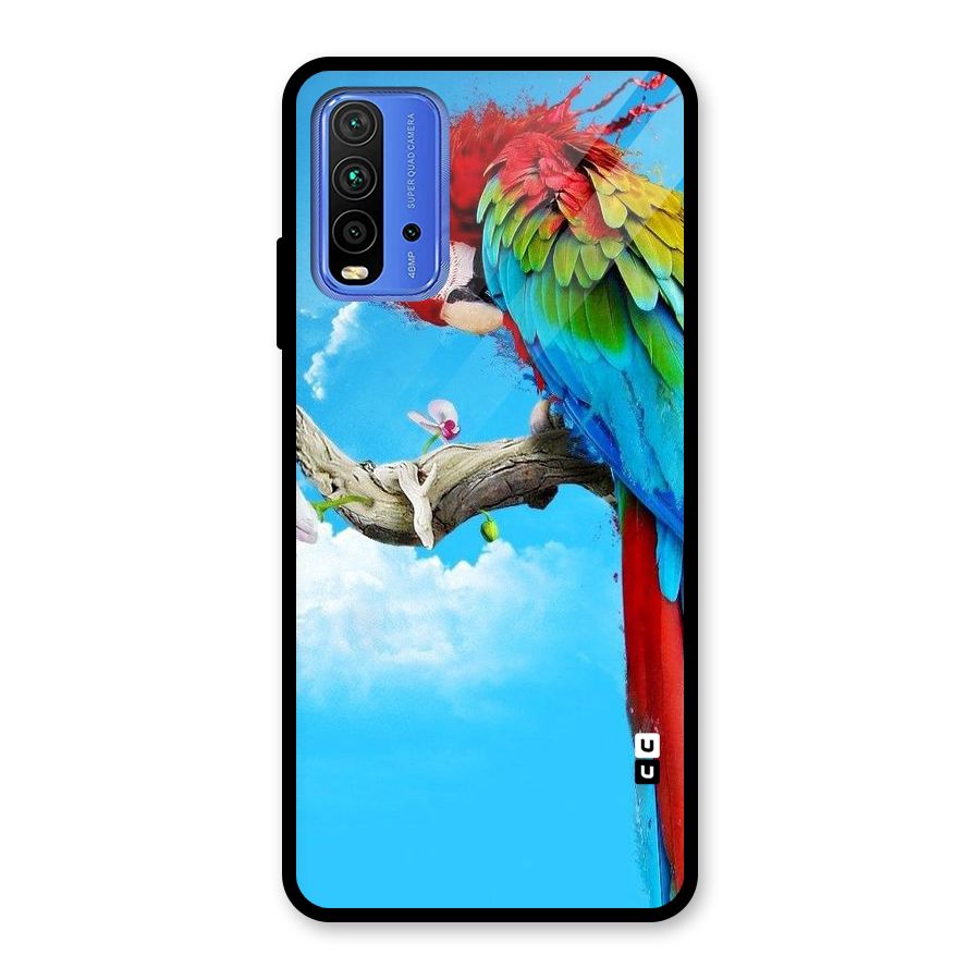 Sky Parrot Glass Back Case for Redmi 9 Power