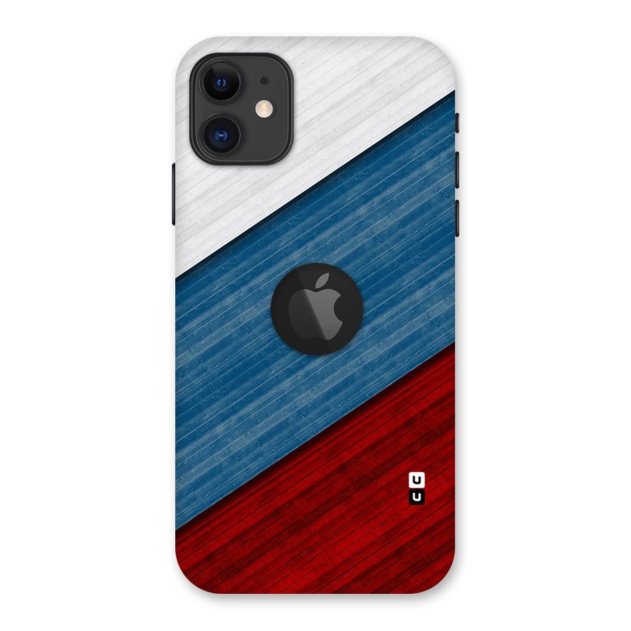 Slant Beautiful Stripe Back Case for iPhone 11 Logo Cut
