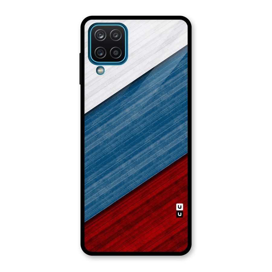 Slant Beautiful Stripe Glass Back Case for Galaxy A12