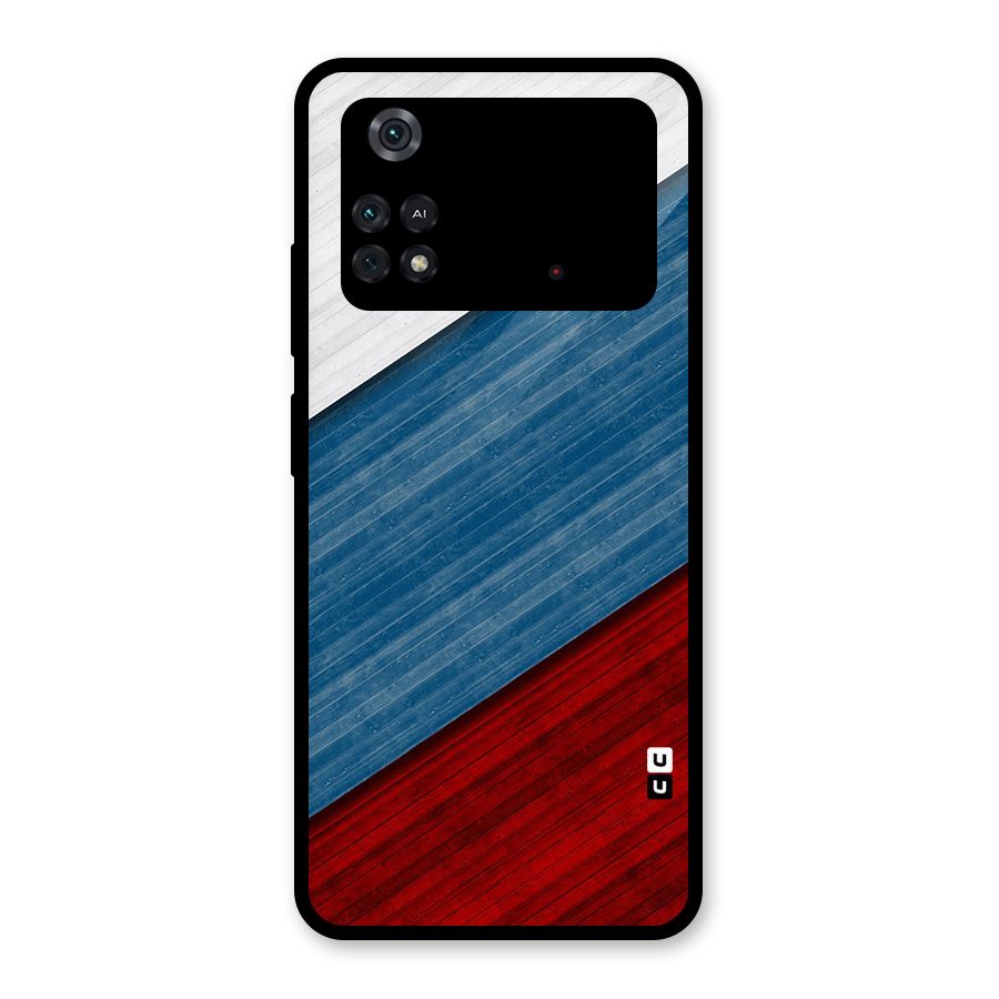 Slant Beautiful Stripe Glass Back Case for Poco M4 Pro 4G