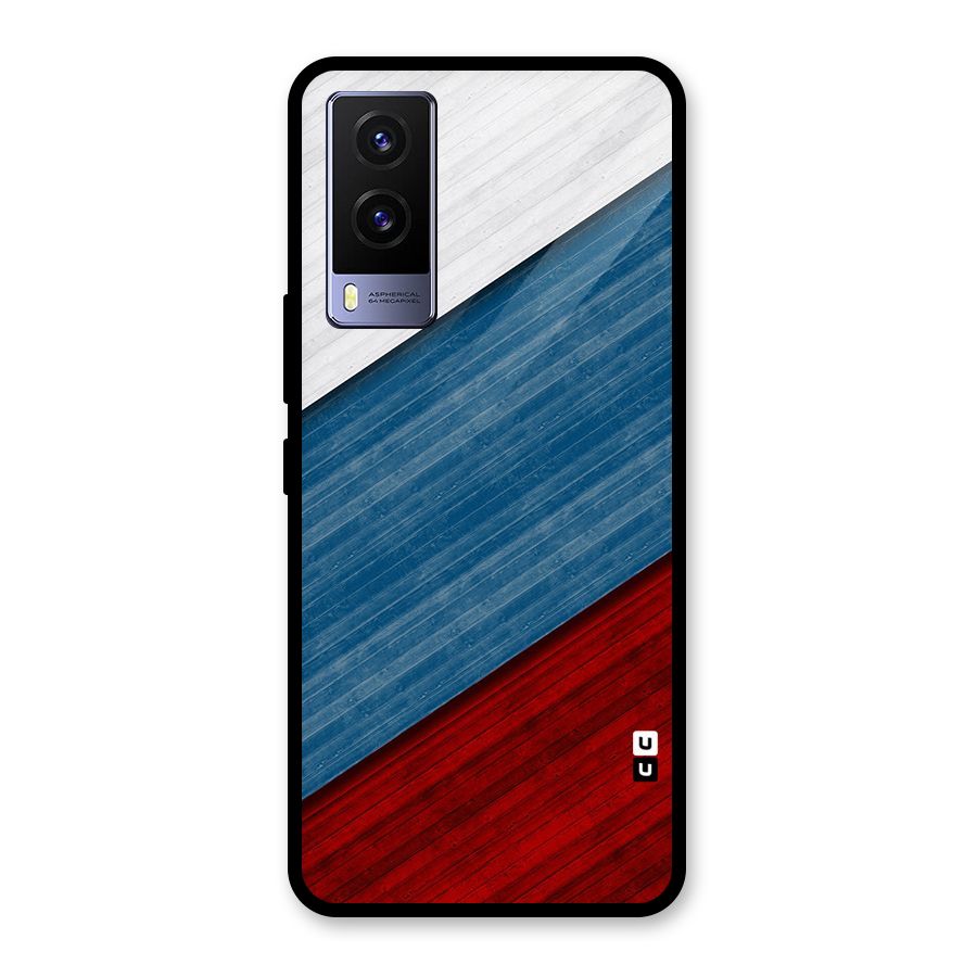 Slant Beautiful Stripe Glass Back Case for Vivo V21e 5G