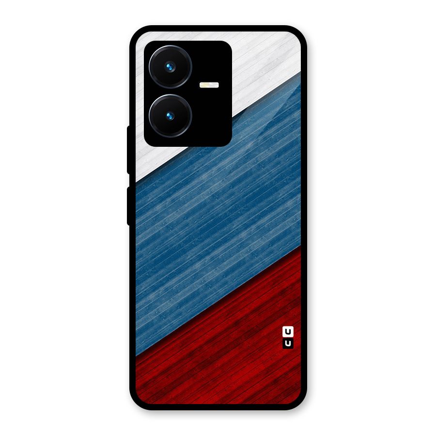 Slant Beautiful Stripe Glass Back Case for Vivo Y22