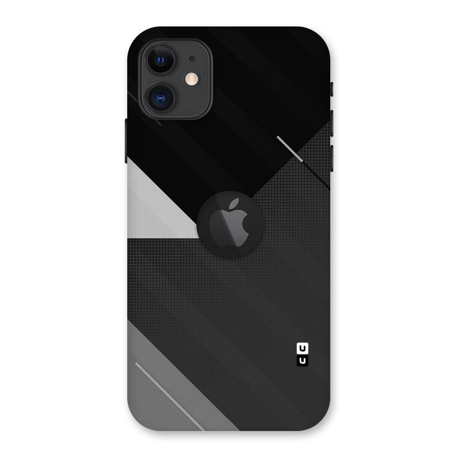 Slant Grey Back Case for iPhone 11 Logo Cut