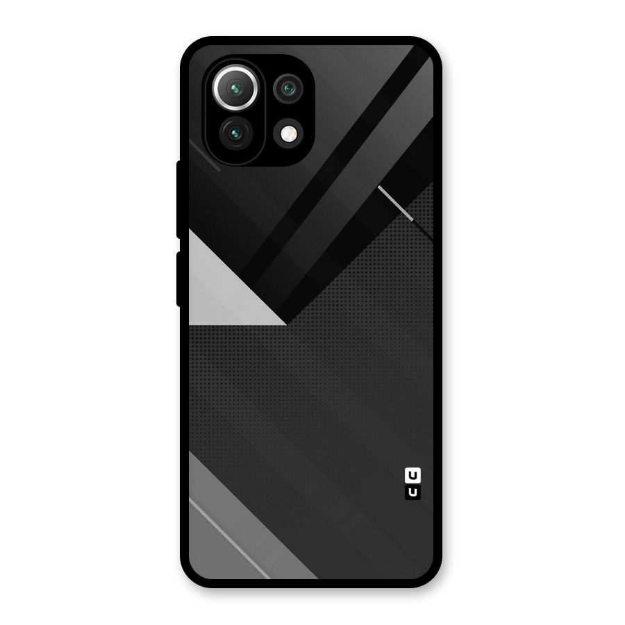 Slant Grey Glass Back Case for Mi 11 Lite