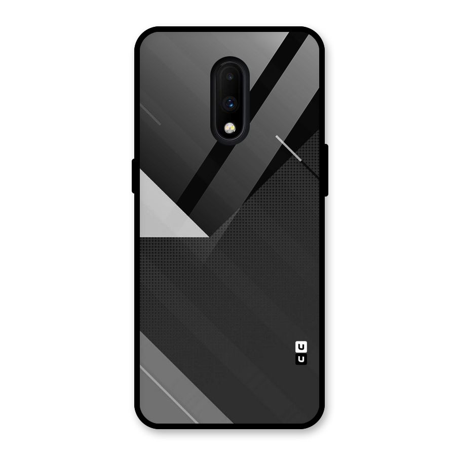 Slant Grey Glass Back Case for OnePlus 7