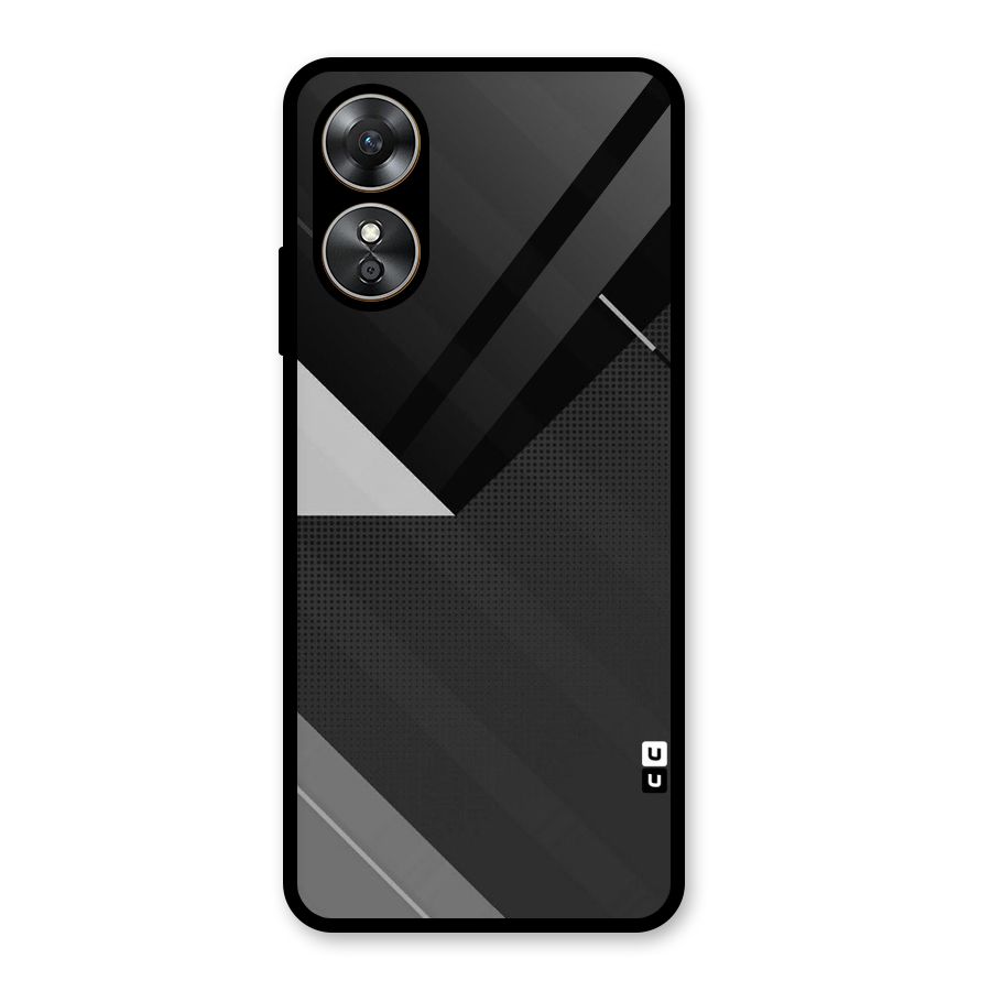 Slant Grey Glass Back Case for Oppo A17