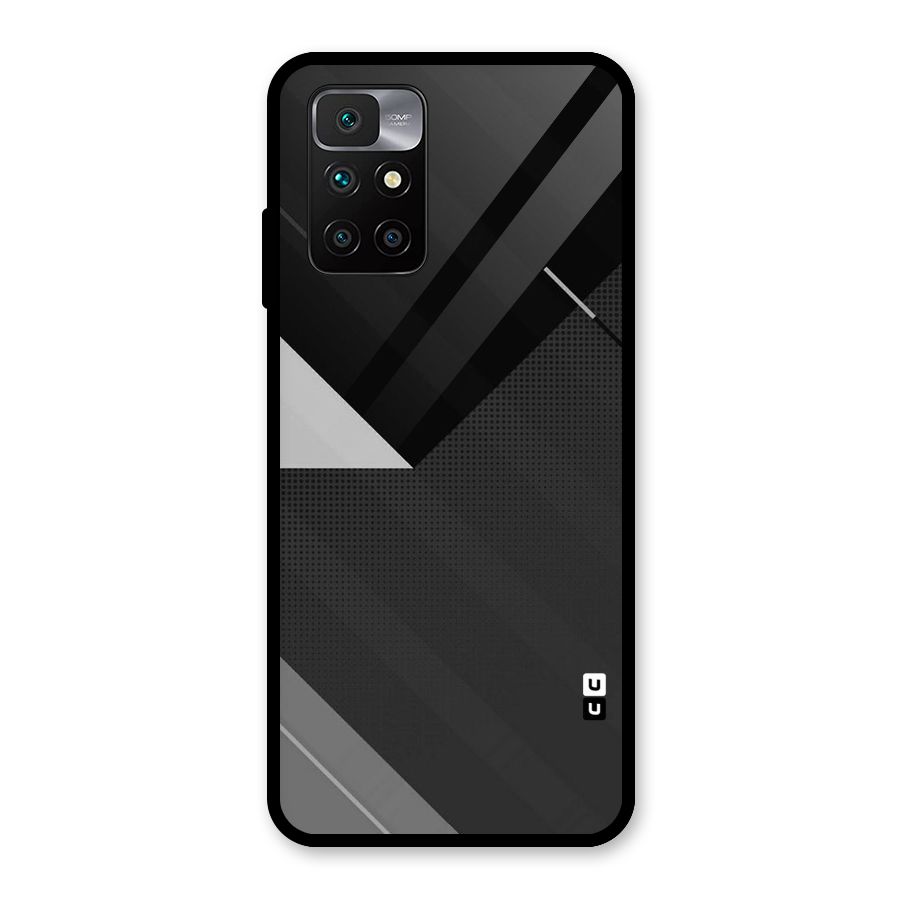 Slant Grey Glass Back Case for Redmi 10 Prime