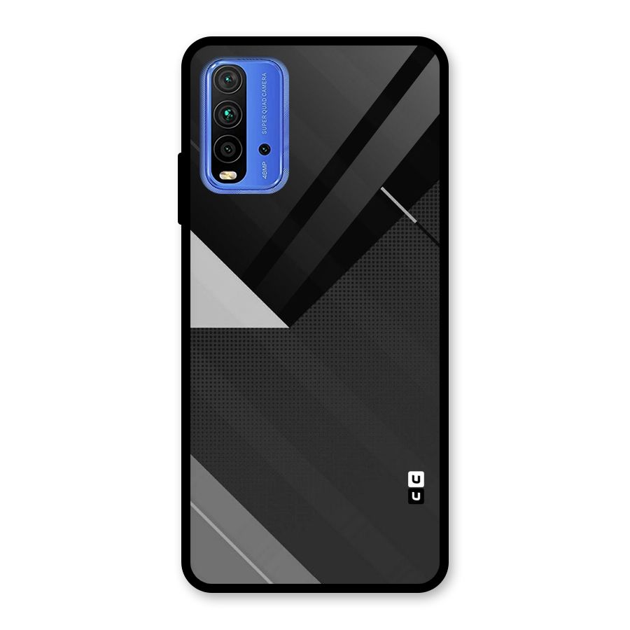 Slant Grey Glass Back Case for Redmi 9 Power