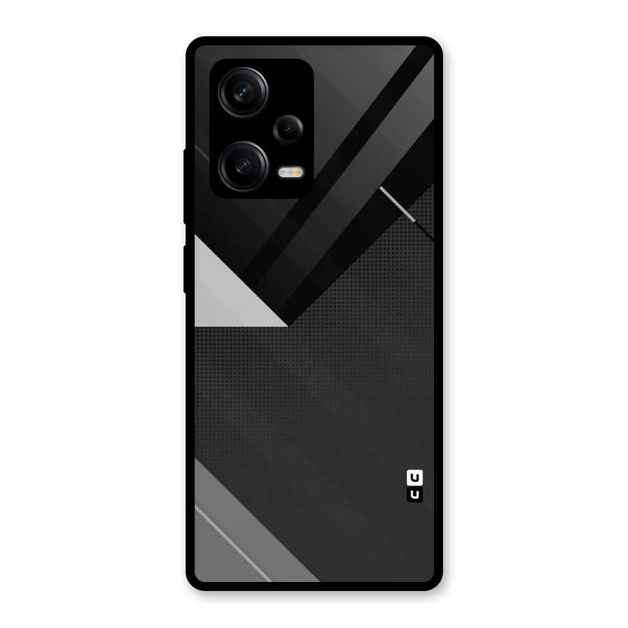 Slant Grey Glass Back Case for Redmi Note 12 Pro