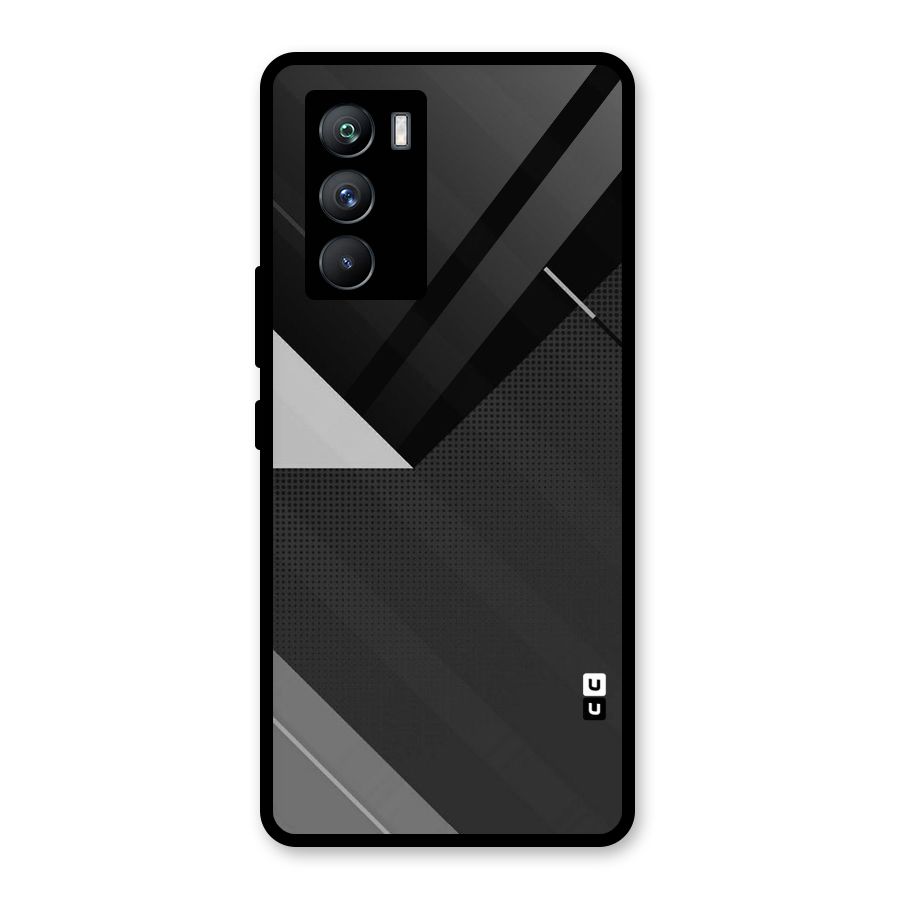 Slant Grey Glass Back Case for Vivo iQOO 9 SE