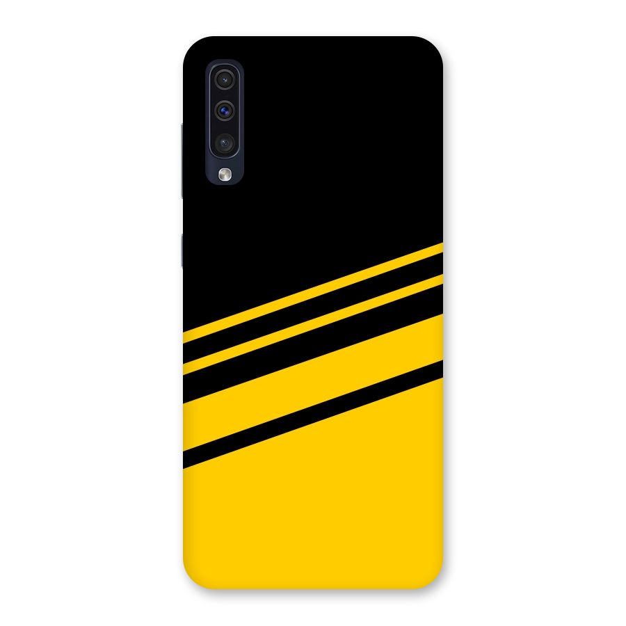Slant Yellow Stripes Back Case for Galaxy A50s