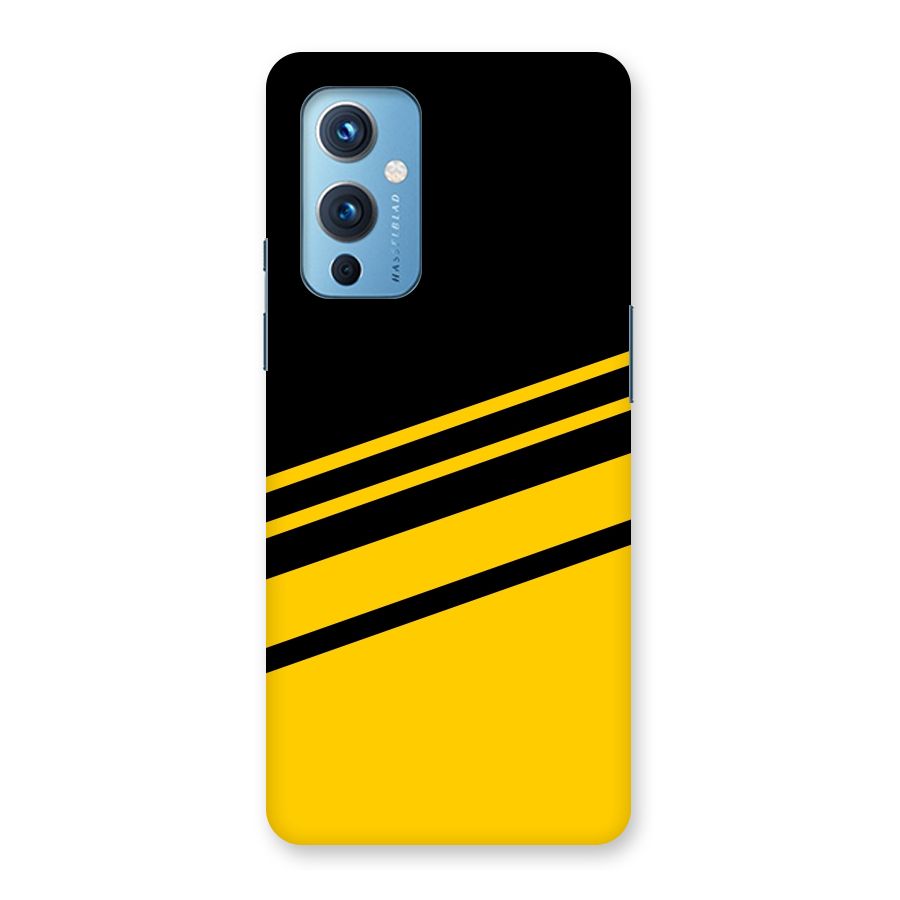 Slant Yellow Stripes Back Case for OnePlus 9