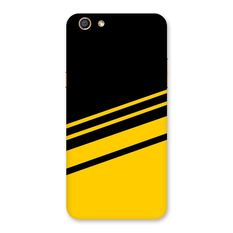 Slant Yellow Stripes Back Case for Oppo F3