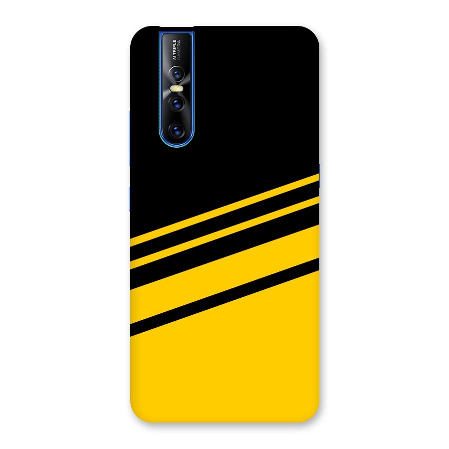 Slant Yellow Stripes Back Case for Vivo V15 Pro