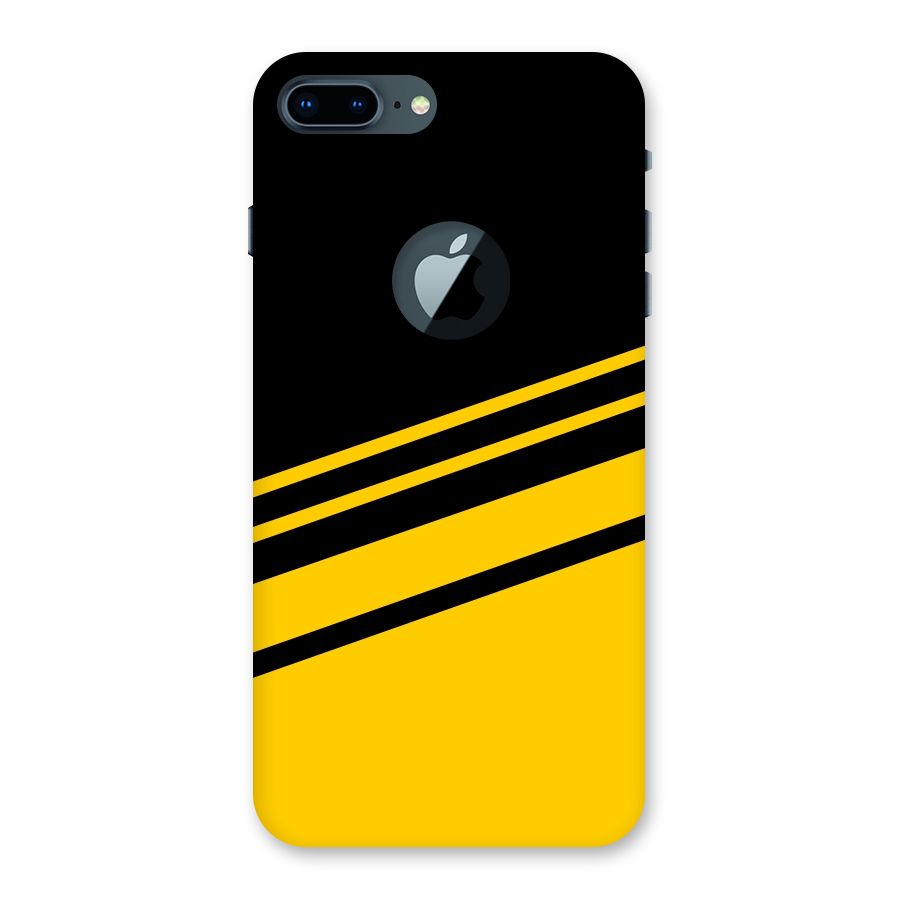 Slant Yellow Stripes Back Case for iPhone 7 Plus Logo Cut