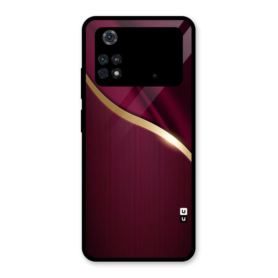 Smooth Maroon Glass Back Case for Poco M4 Pro 4G