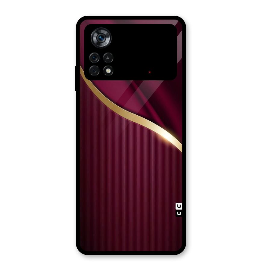 Smooth Maroon Glass Back Case for Poco X4 Pro 5G