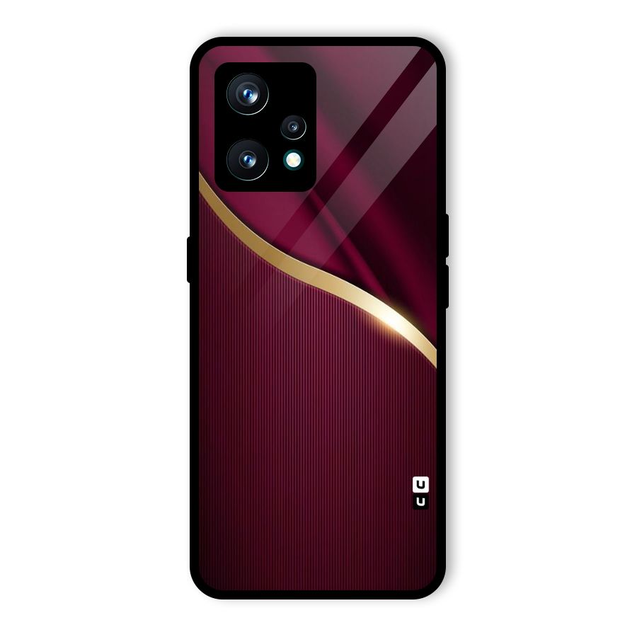 Smooth Maroon Glass Back Case for Realme Narzo 50 Pro