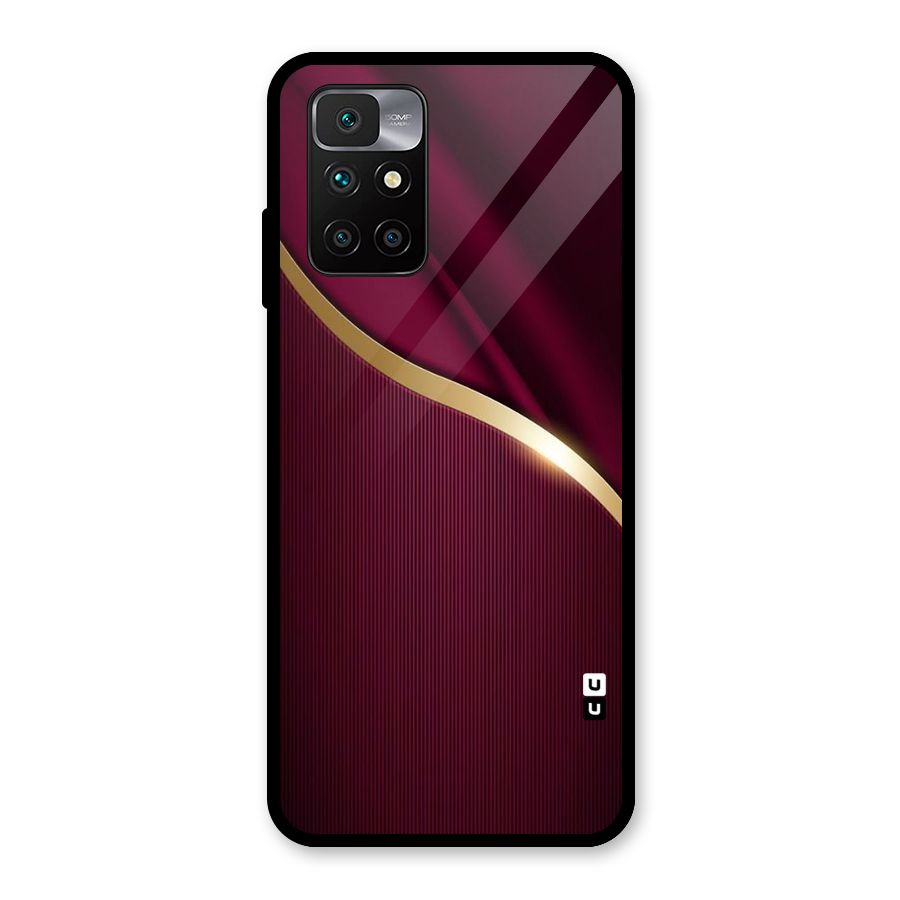 Smooth Maroon Glass Back Case for Redmi 10 Prime