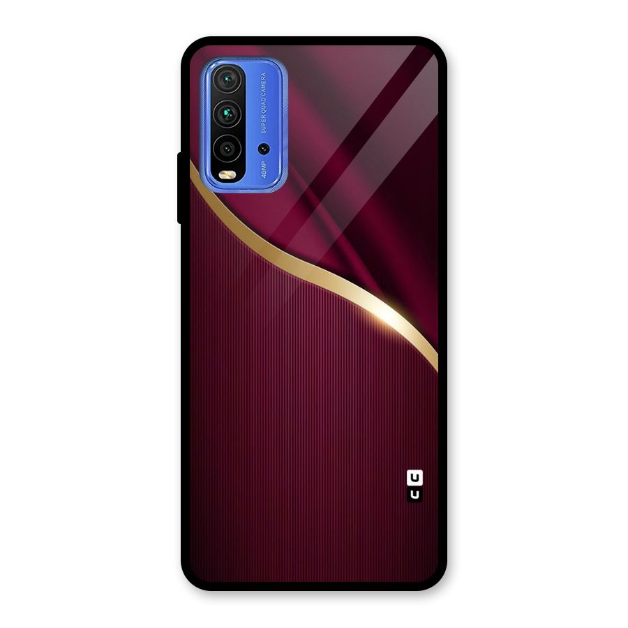 Smooth Maroon Glass Back Case for Redmi 9 Power